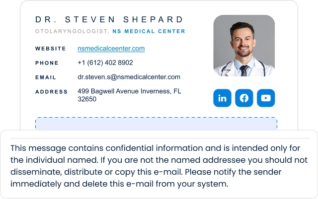 how to ensure email signature compliance for medical services